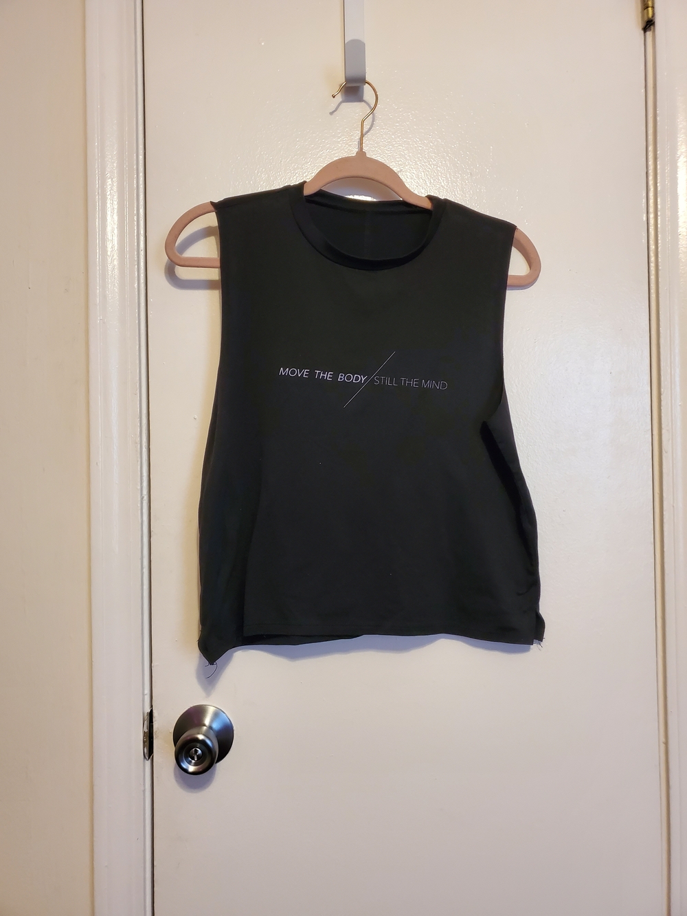 good hYOUman Black Muscle Tank with 'Move The Body' Print